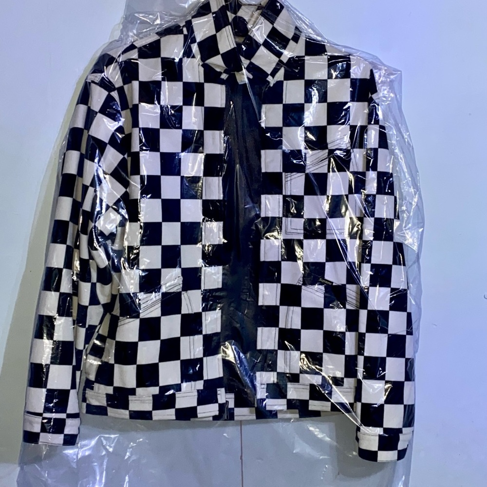 (SOLD)Supreme velvet work Jacket checkerboard.